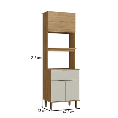 Torre Quente Florença 3 Portas 1 Gaveta Naturalle/Sabbia - Decibal