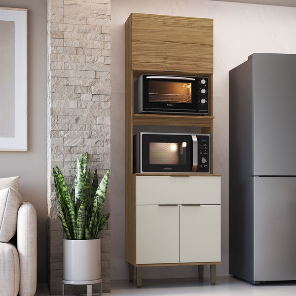 Torre Quente Florença 3 Portas 1 Gaveta Naturalle/Sabbia - Decibal