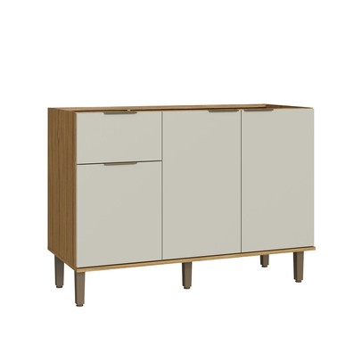 Balcão de Cozinha para Pia 120 Cm Florença 3 Portas 1 Gaveta Naturalle/Sabbia - Decibal