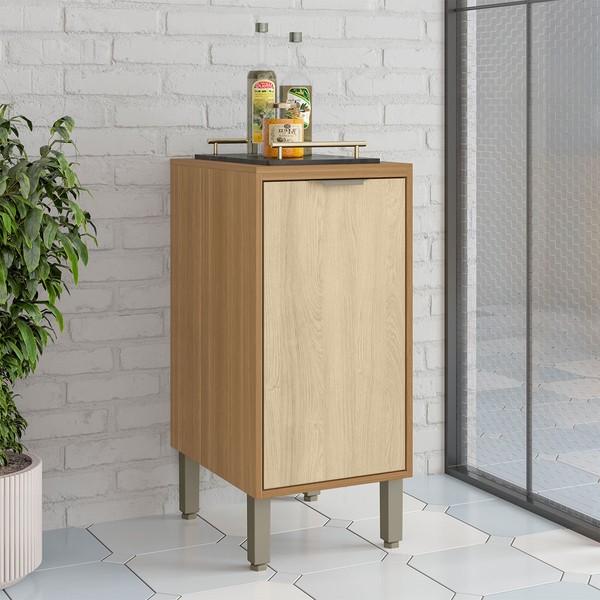 Balcão de Cozinha 40 Cm Colors 1 Porta 100% Mdf Freijó/Oásis - Kits Paraná