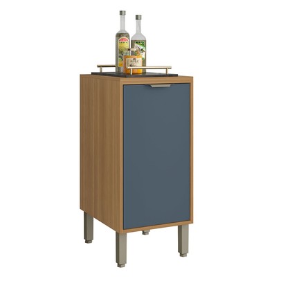 Balcão de Cozinha 40 Cm Colors 1 Porta 100% Mdf Freijó/Azul Secreto - Kits Paraná