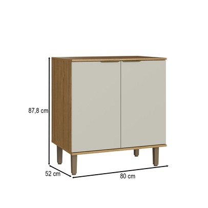 Balcão de Cozinha 80 Cm Florença Naturalle/Sabbia - Decibal