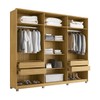 Guarda-Roupa Casal Pervoi 6 Portas 4 Gavetas Ipê/Sabbia - Decibal