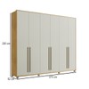 Guarda-Roupa Casal Pervoi 6 Portas 4 Gavetas Ipê/Sabbia - Decibal
