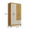 Guarda-Roupa Solteiro 4 Portas 2 Gavetas Rp2426 Ipê/Cristalo - Decibal