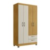 Guarda-Roupa Solteiro 4 Portas 2 Gavetas Rp2426 Ipê/Cristalo - Decibal