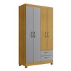 Guarda-Roupa Solteiro 4 Portas 2 Gavetas Rp2426 Ipê/Griseo - Decibal