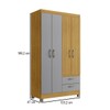 Guarda-Roupa Solteiro 4 Portas 2 Gavetas Rp2426 Ipê/Griseo - Decibal