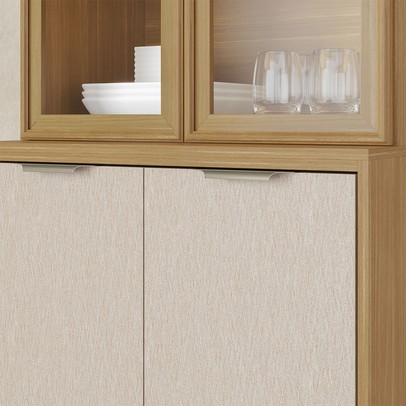 Cristaleira Colors 4 Portas 100% Mdf com Vidro Freijó/Nazca - Kits Paraná