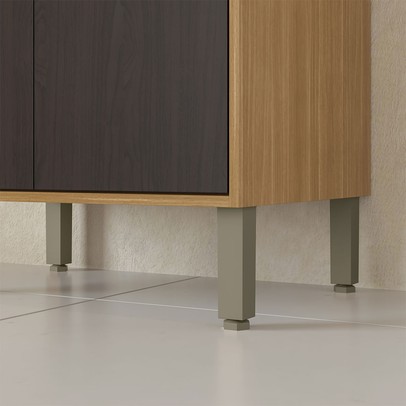 Cristaleira Colors 4 Portas 100% Mdf com Vidro Freijó/Nogueira Bourbon - Kits Paraná