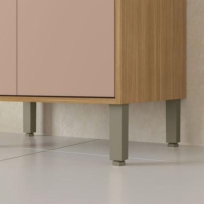 Cristaleira Colors 4 Portas 100% Mdf com Vidro Freijó/Pinole - Kits Paraná