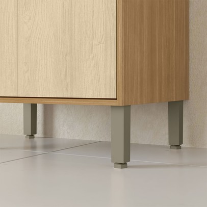 Cristaleira Colors 4 Portas 100% Mdf com Vidro Freijó/Oásis - Kits Paraná