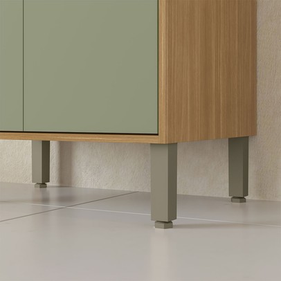 Cristaleira Colors 4 Portas 100% Mdf com Vidro Freijó/Alecrim - Kits Paraná