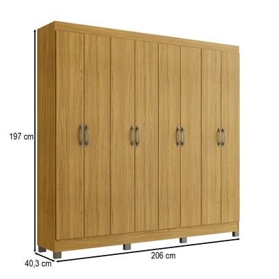 Guarda-Roupa Casal 8 Portas Rp1804 Ipê - Decibal