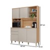 Cozinha Compacta Austin 5 Portas 2 Gavetas 100% Mdf Jequitiba/Gris Fosco - Linea Brasil