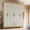 Guarda-Roupa Casal Basic 6 Portas 2 Gavetas Ipê/Cristalo - Decibal