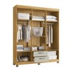 Guarda-Roupa Casal Basic 6 Portas 2 Gavetas Ipê/Cristalo - Decibal