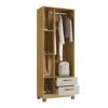 Guarda-Roupa Solteiro Basic 3 Portas 2 Gavetas Ipê/Cristalo - Decibal