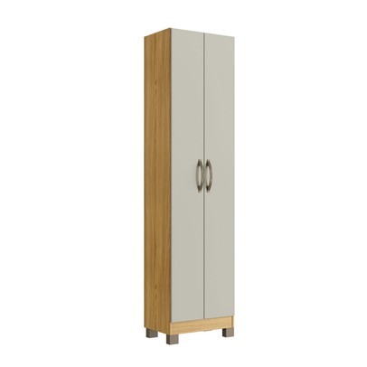Guarda-Roupa Solteiro 2 Portas Ipê/Cristalo Basic - Decibal