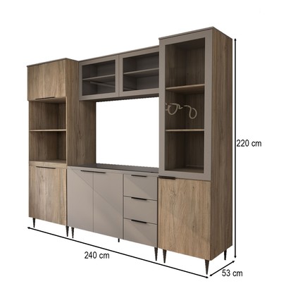 Cozinha Completa Modulada 10 Portas 3 Gavetas com Vidro Imperial/Fume - Panorama Móveis