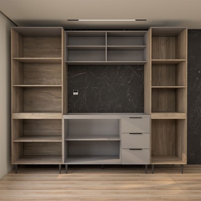 Cozinha Completa Modulada 10 Portas 3 Gavetas com Vidro Imperial/Fume - Panorama Móveis