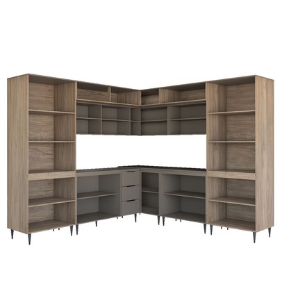 Cozinha Completa Modulada 22 Portas 3 Gavetas com Vidro Imperial/Fume - Panorama Móveis