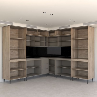 Cozinha Completa Modulada 22 Portas 3 Gavetas com Vidro Imperial/Fume - Panorama Móveis