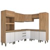 Cozinha Completa Modulada 14 Portas Gavetas Freijó/Off White - Panorama Móveis
