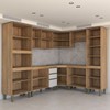 Cozinha Completa Modulada 14 Portas Gavetas Freijó/Off White - Panorama Móveis