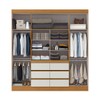 Guarda-Roupa Casal Medina 4 Portas 6 Gavetas com Espelho Cinamomo/Off White - Mx Móveis