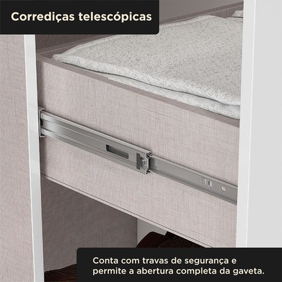 Guarda-Roupa Casal Medina 4 Portas 6 Gavetas com Espelho Cinamomo/Off White - Mx Móveis