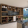 Cozinha Completa Modulada 13 Portas 3 Gavetas com Vidro Freijó/Off White - Panorama Móveis