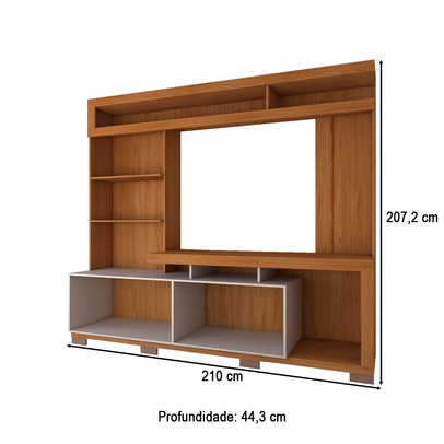Estante para TV Até 55 Polegadas Cinema 2 Portas Freijó/Off White - Panorama Móveis