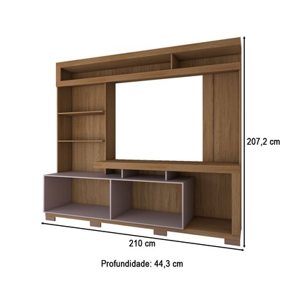 Estante para TV Até 55 Polegadas Cinema 2 Portas Mel/Cacau - Panorama Móveis