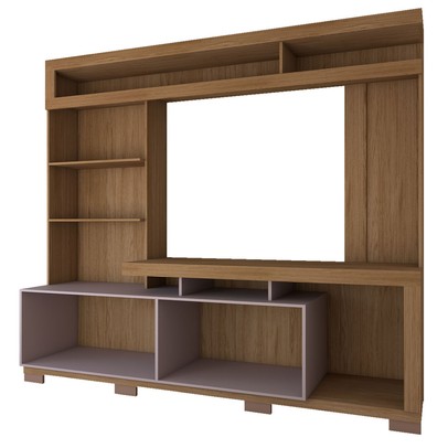 Estante para TV Até 55 Polegadas Cinema 2 Portas Mel/Cacau - Panorama Móveis