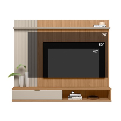 Painel para TV Até 75 Polegadas Sintra 1 Porta Jequitiba/Off White Fosco - Linea Brasil
