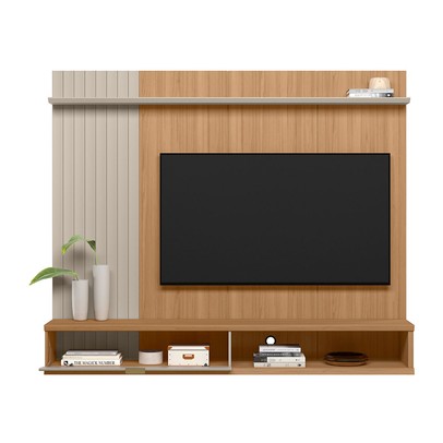Painel para TV Até 75 Polegadas Sintra 1 Porta Jequitiba/Off White Fosco - Linea Brasil