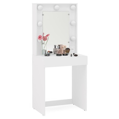 Penteadeira Camarim Lavínia para 7 Lâmpadas 1 Gaveta Branco - Politorno