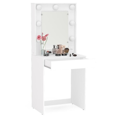 Penteadeira Camarim Lavínia para 7 Lâmpadas 1 Gaveta Branco - Politorno