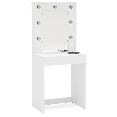 Penteadeira Camarim Lavínia para 7 Lâmpadas 1 Gaveta Branco - Politorno