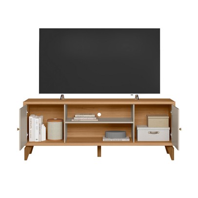 Rack para TV Até 70 Polegadas Porto 2 Portas Jequitiba/Off White Fosco - Linea Brasil