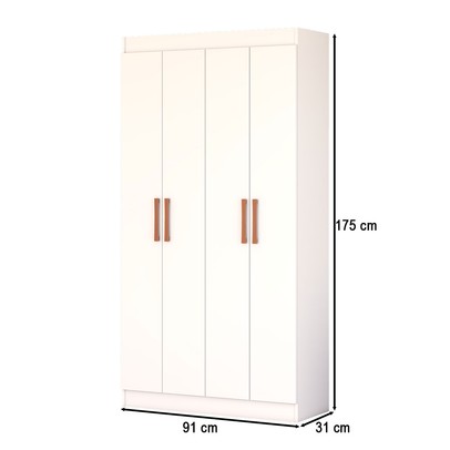 Armário Multiuso Dueto 4 Portas 8 Prateleiras Branco - Panorama Móveis