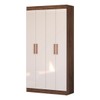 Armário Multiuso Dueto 4 Portas 8 Prateleiras Castanho/Off White - Panorama Móveis