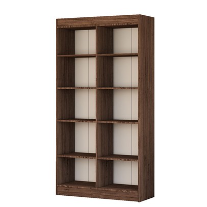 Armário Multiuso Dueto 4 Portas 8 Prateleiras Castanho/Off White - Panorama Móveis