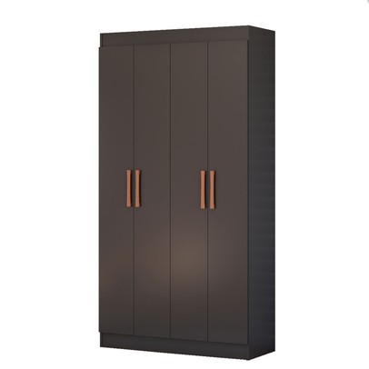 Armário Multiuso Dueto 4 Portas 8 Prateleiras Preto - Panorama Móveis