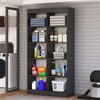 Armário Multiuso Dueto 4 Portas 8 Prateleiras Preto - Panorama Móveis