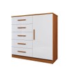 Cômoda Divini 1 Porta 5 Gavetas Cinamomo/Branco - Panorama Móveis