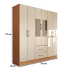 Guarda-Roupa Solteiro Bali 6 Portas 2 Gavetas com Espelho Cinamomo/Off White - Panorama Móveis