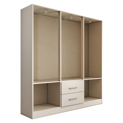 Guarda-Roupa Solteiro Bali 6 Portas 2 Gavetas com Espelho Branco - Panorama Móveis