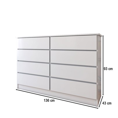 Cômoda House 8 Gavetas Branco - Panorama Móveis